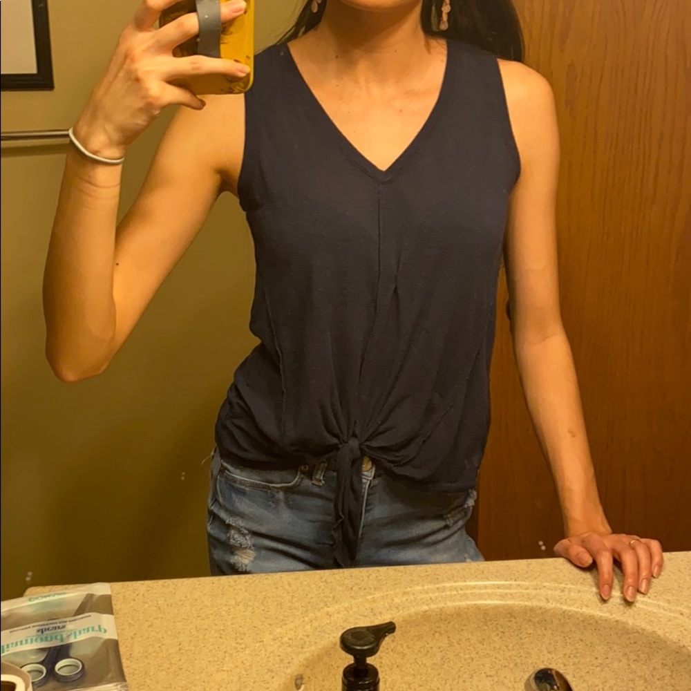 Navy Blue Semi-See through Tank